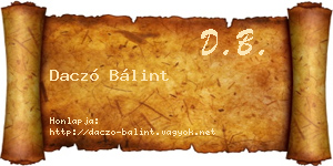 Daczó Bálint névjegykártya