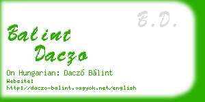 balint daczo business card